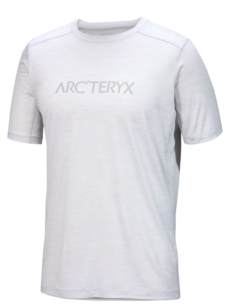 Arc'teryx Men's Ionia Merino Wool Arc'Word Logo SS in Solitude/Heather