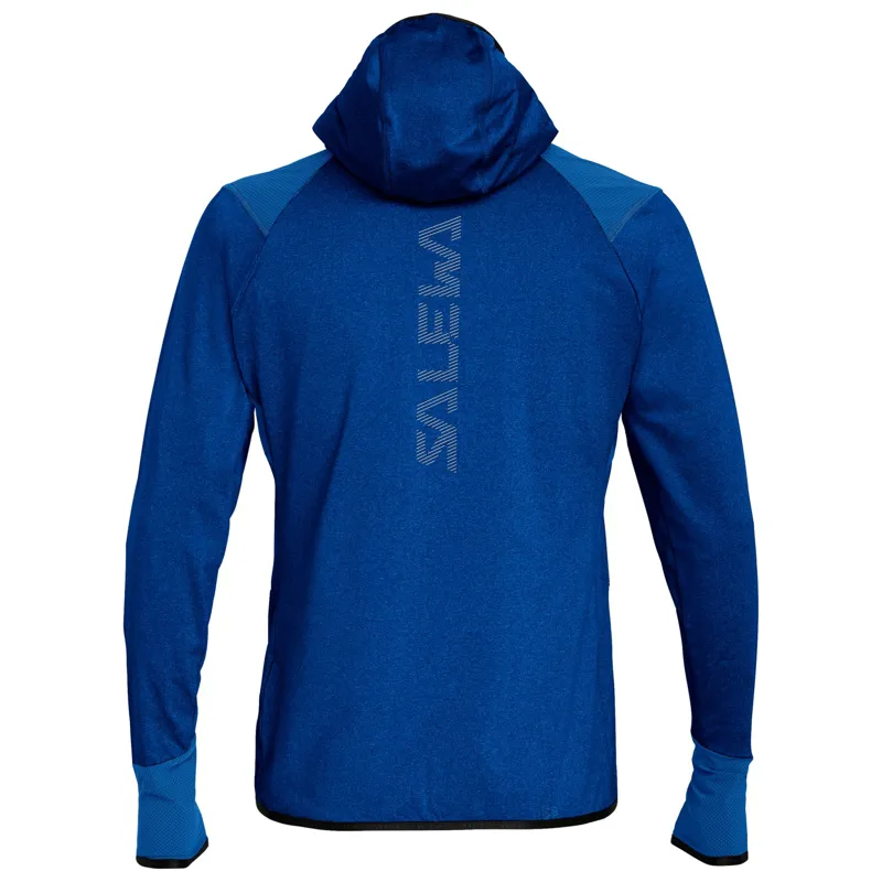Salewa Men's Agner Hybrid Polarlite Durastretch Hooded Jacket in Blue Electric Melange-1