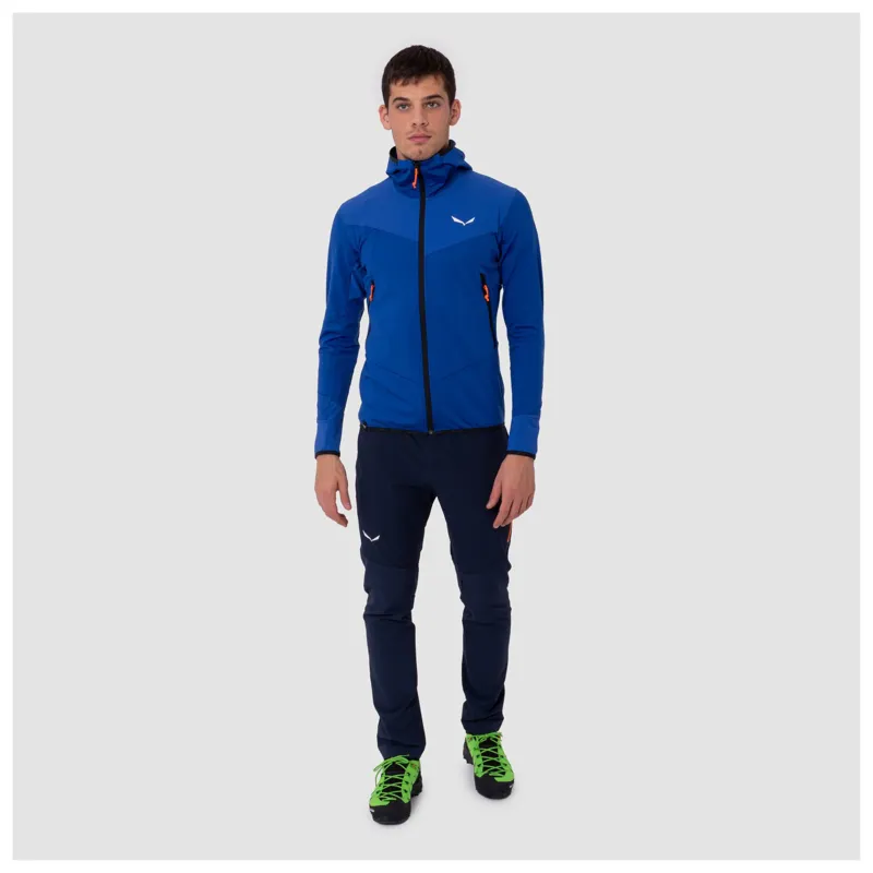 Salewa Men's Agner Hybrid Polarlite Durastretch Hooded Jacket in Blue Electric Melange-2