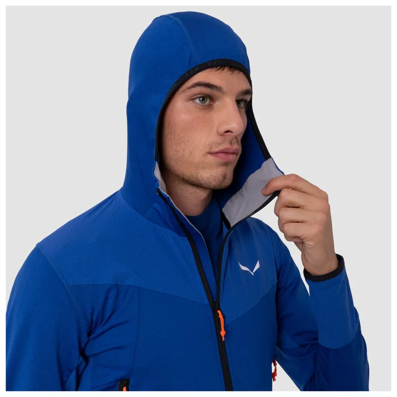 Salewa Men's Agner Hybrid Polarlite Durastretch Hooded Jacket in Blue Electric Melange-5