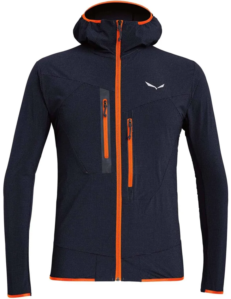 Salewa Men's Puez 2 Durastretch Hooded Jacket in Blue Navy Blazer