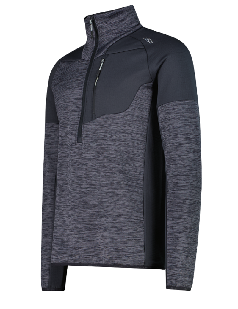 CMP Men's Grid Tech Half-Zip Fleece in Antracite Melange-2