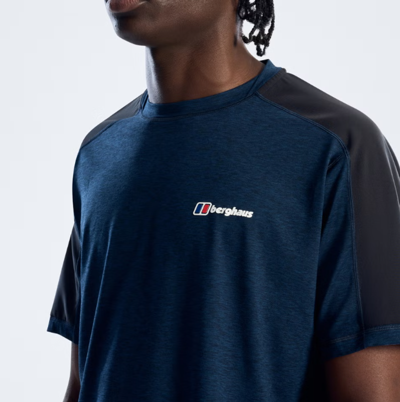 Berghaus Men's Farndale Tech Tee in Dark Blue/Black-3