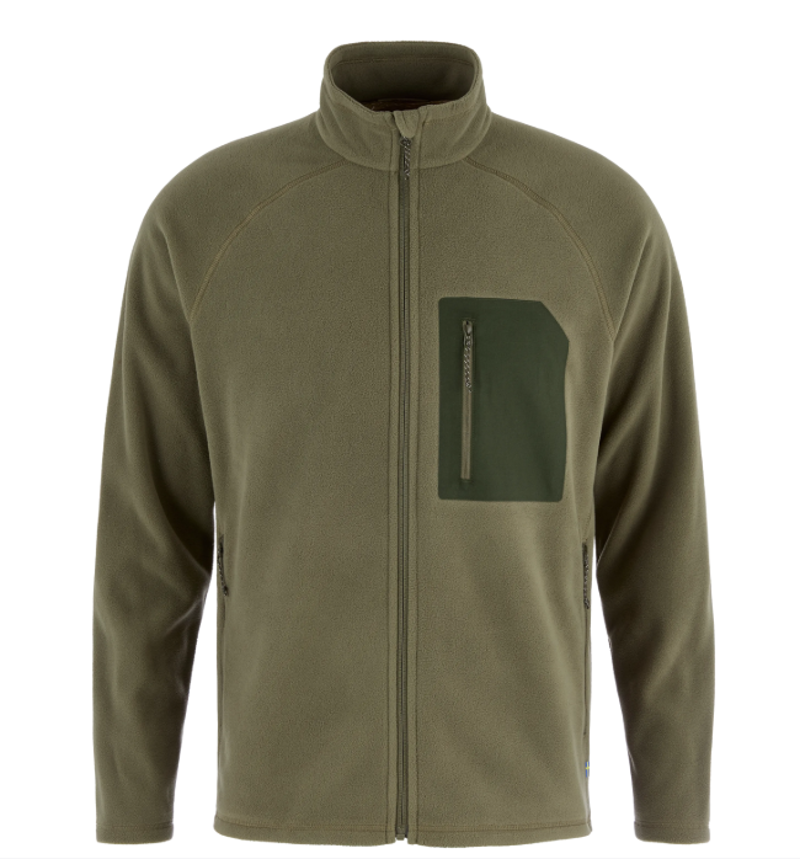 Fjallraven Men's Kaipak Fleece in Laurel Green/Deep Forest