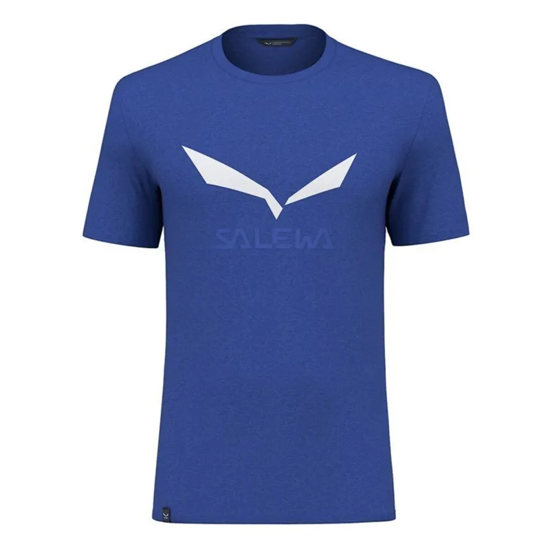 Salewa Men's Solid Logo Dri-Release T-Shirt in Electric Melange Blue