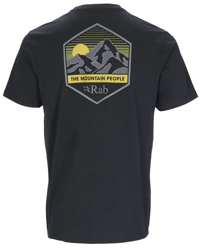 Rab Men's Stance Mountain Peak Short Sleeve T-Shirt in Beluga-1