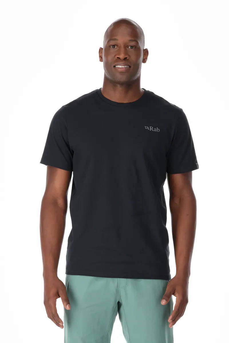 Rab Men's Stance Mountain Peak Short Sleeve T-Shirt in Beluga-4