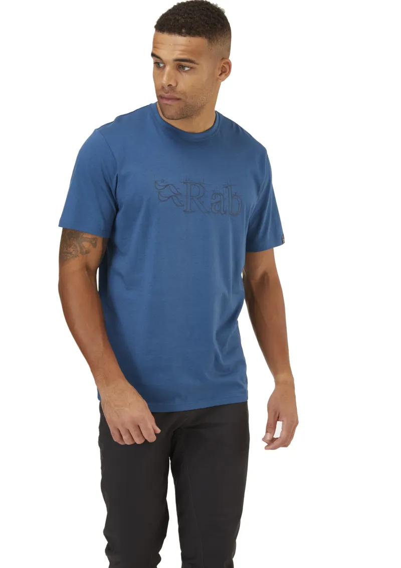 Rab Men's Stance Sketch Organic Cotton Short Sleeve T-Shirt in Denim-2