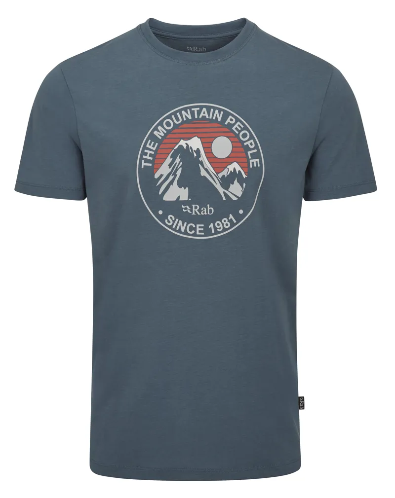 Rab Men's Stance Alpine Peak Short Sleeve T-Shirt in Orion Blue