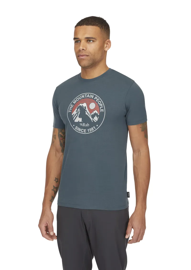 Rab Men's Stance Alpine Peak Short Sleeve T-Shirt in Orion Blue-4