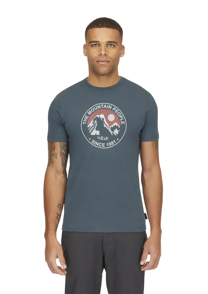 Rab Men's Stance Alpine Peak Short Sleeve T-Shirt in Orion Blue-2