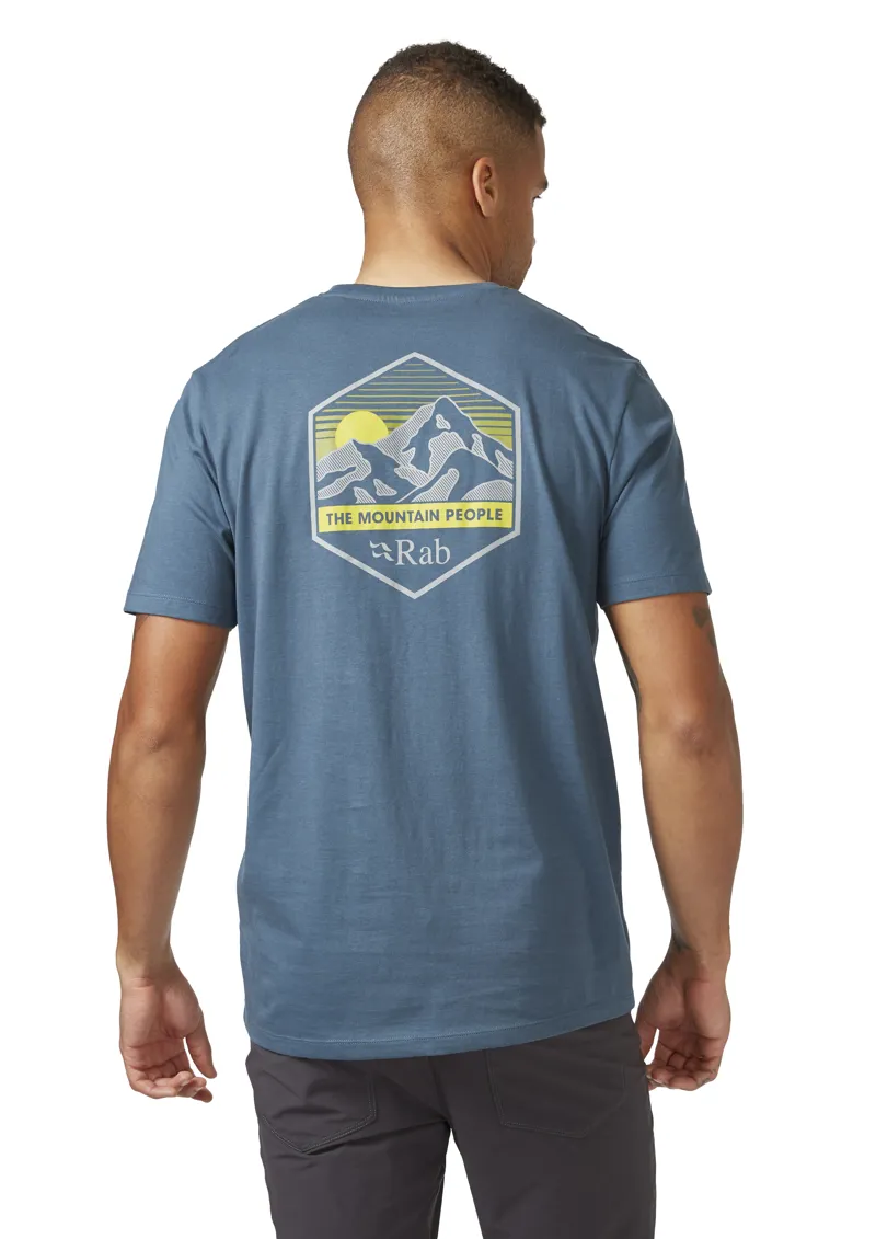 Rab Men's Stance Mountain Peak Short Sleeve T-Shirt in Orion Blue-2