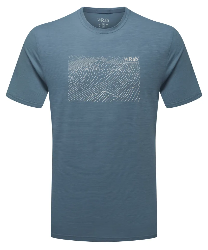 Rab Men's Syncrino Ridge Tee in Orion Blue
