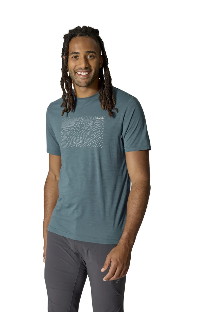 Rab Men's Syncrino Ridge Tee in Orion Blue-2