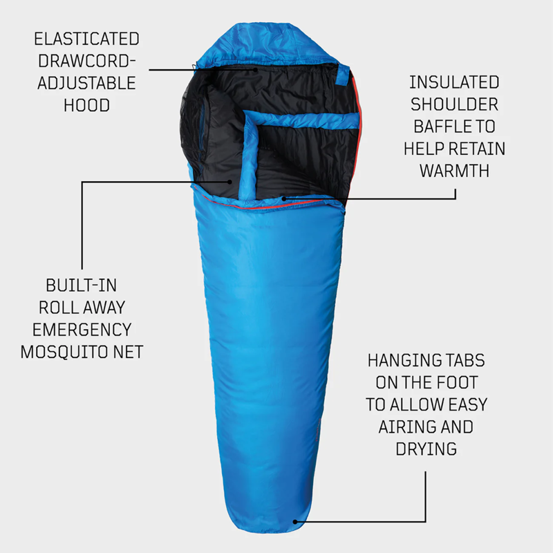 Snugpak Travelpak 2 Left-Hand Zip WGTE in Electric Blue-3