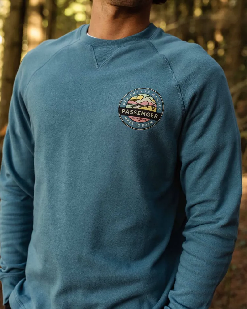 Passenger Men's Odyssey Recycled Cotton Sweatshirt in Blue Steel