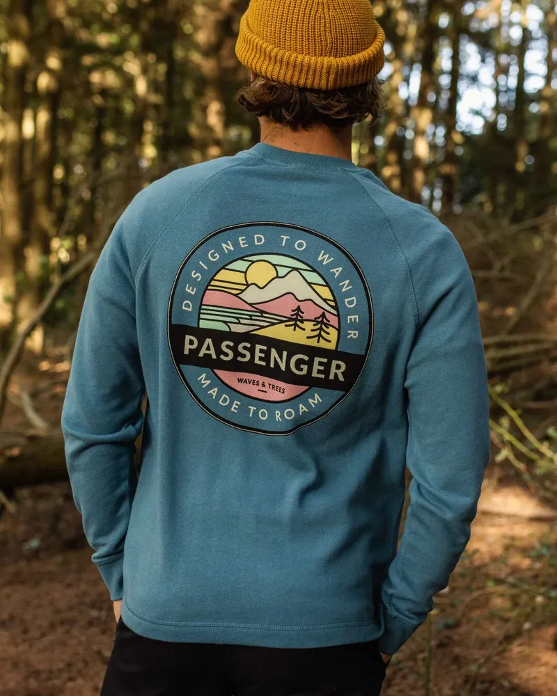 Passenger Men's Odyssey Recycled Cotton Sweatshirt in Blue Steel-1