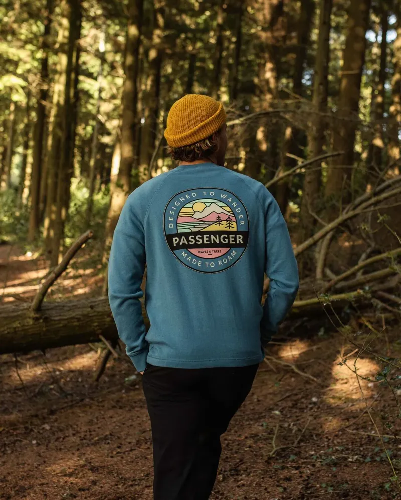 Passenger Men's Odyssey Recycled Cotton Sweatshirt in Blue Steel-3