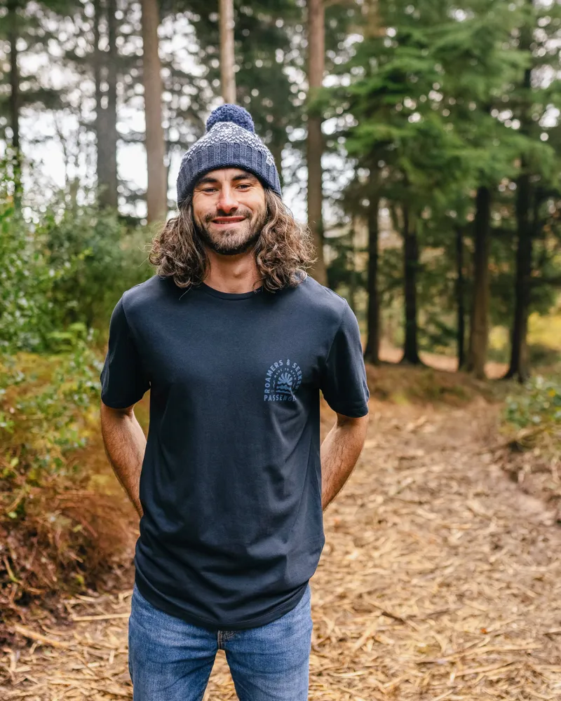 Passenger West Coast Recycled Bobble Hat in Rich Navy-3