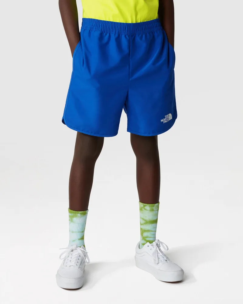 The North Face Kid's Amphibious Class V Short in TNF Blue Tagline Phantom Print-2