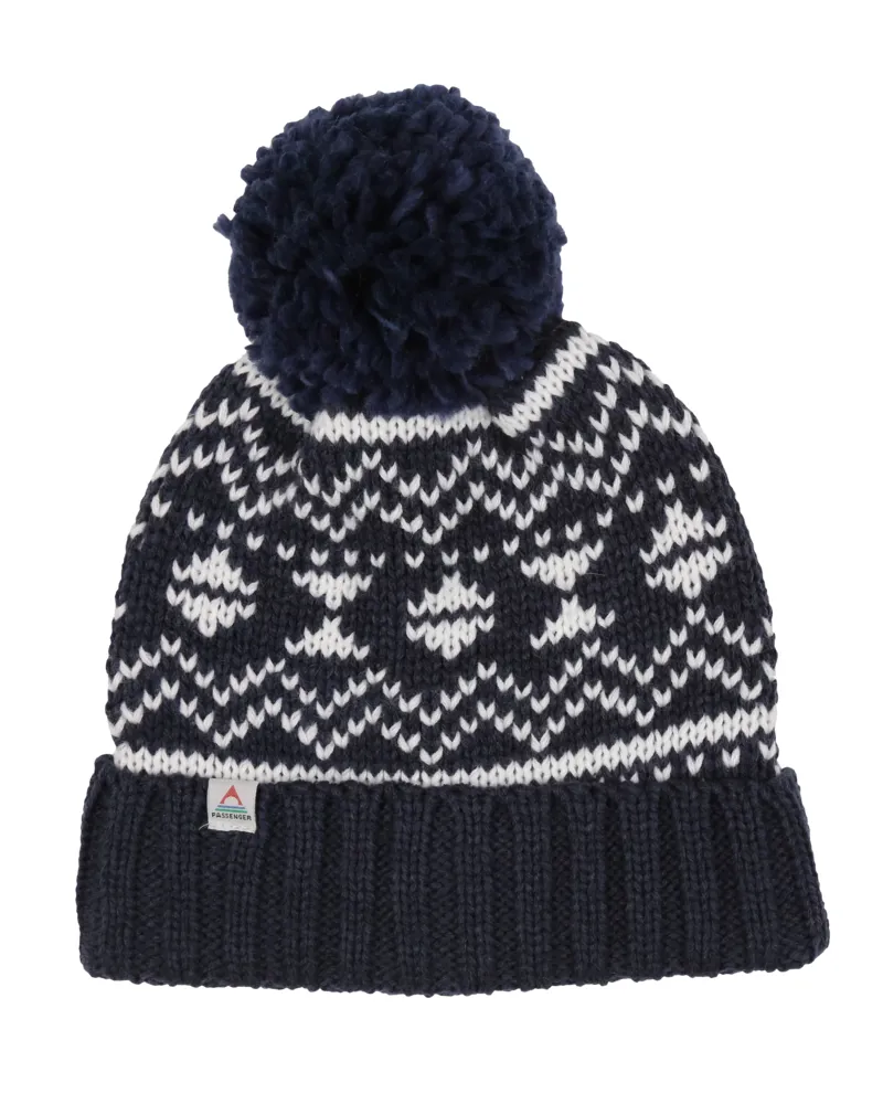Passenger West Coast Recycled Bobble Hat in Rich Navy