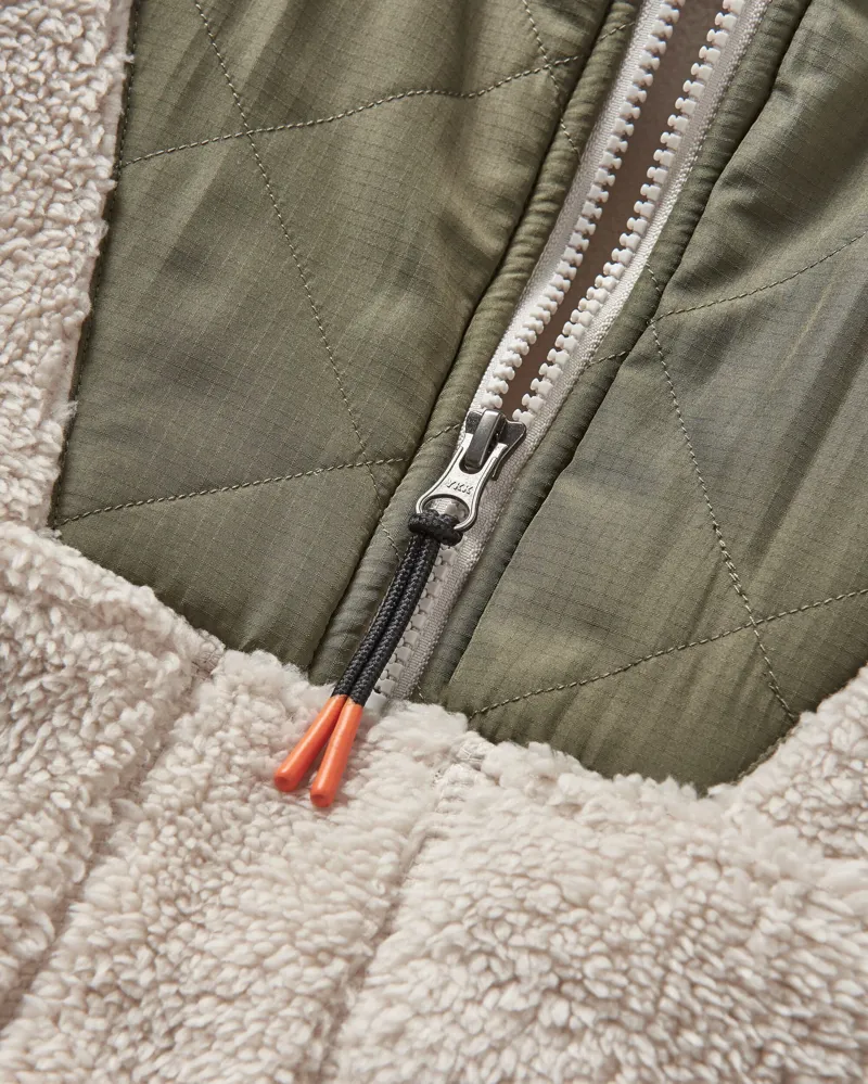 Passenger Women's Beaumont Recycled Sherpa Hooded Fleece in Vintage White-2