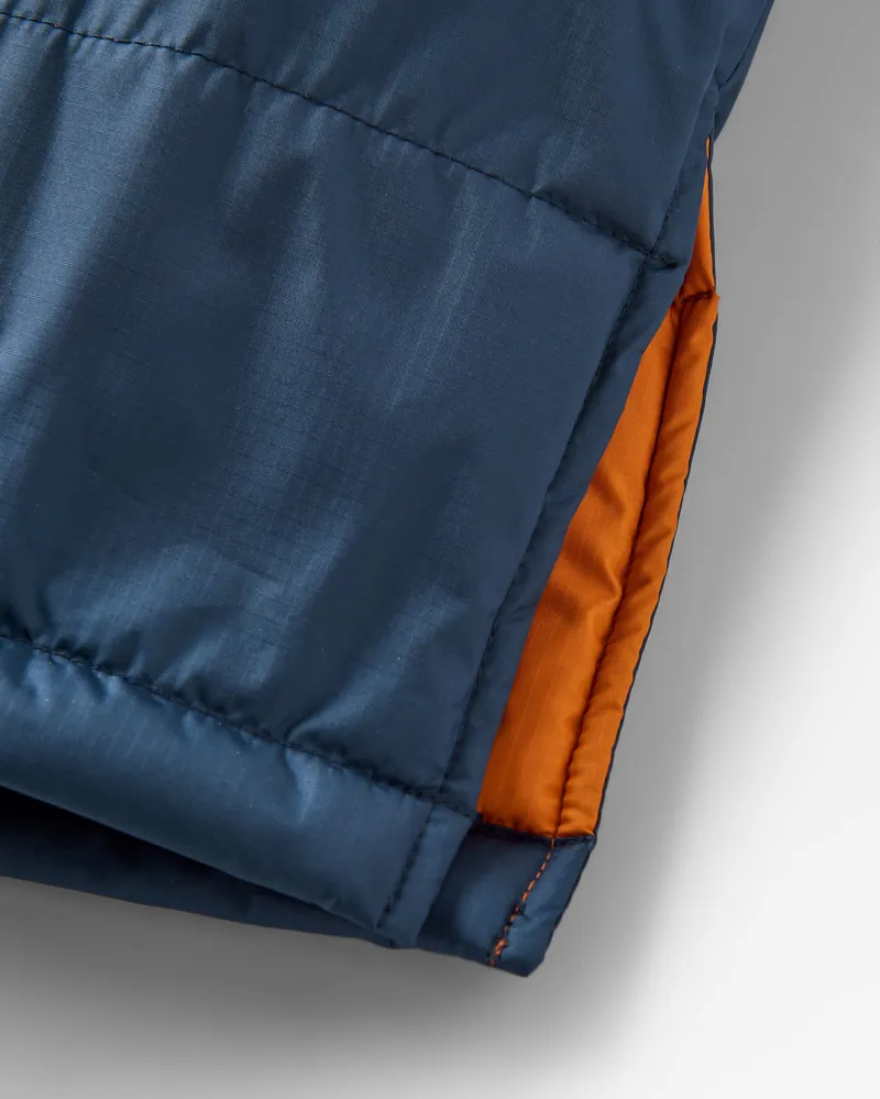 Passenger Waves Recycled Sherpa Lined Changing Robe in Sunrise Orange/Rich Navy-6