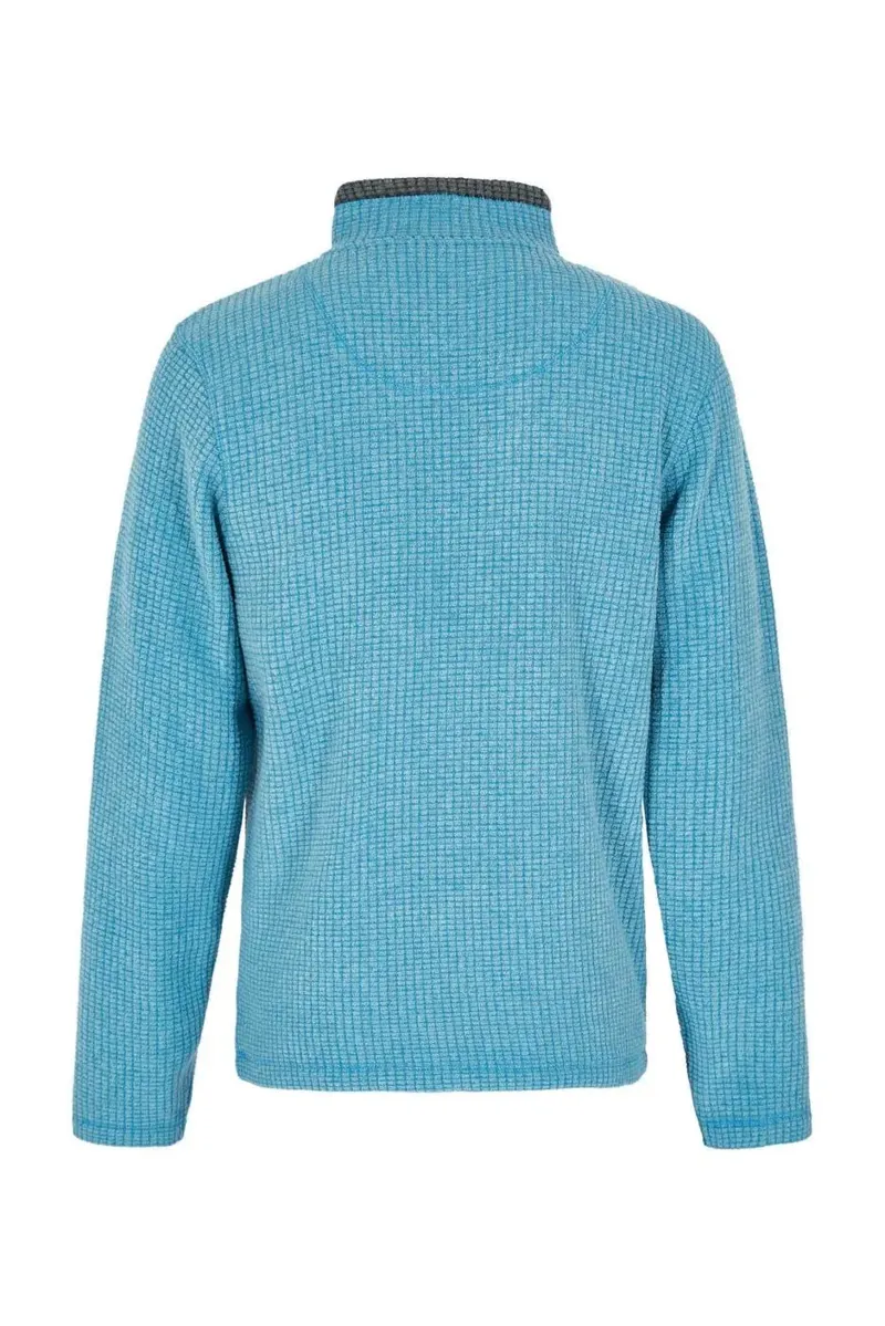 Weird Fish Men's Newark Eco 1/4 Zip Grid Fleece in Sky Blue-1
