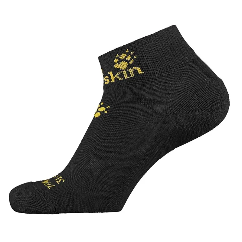 Jack Wolfskin Kid's Casual Organic Mid Cut Sock in Black 