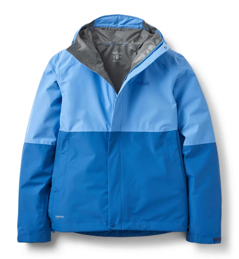 Rab Women's Downpour Jacket in Bluebird/Dark Bluebird