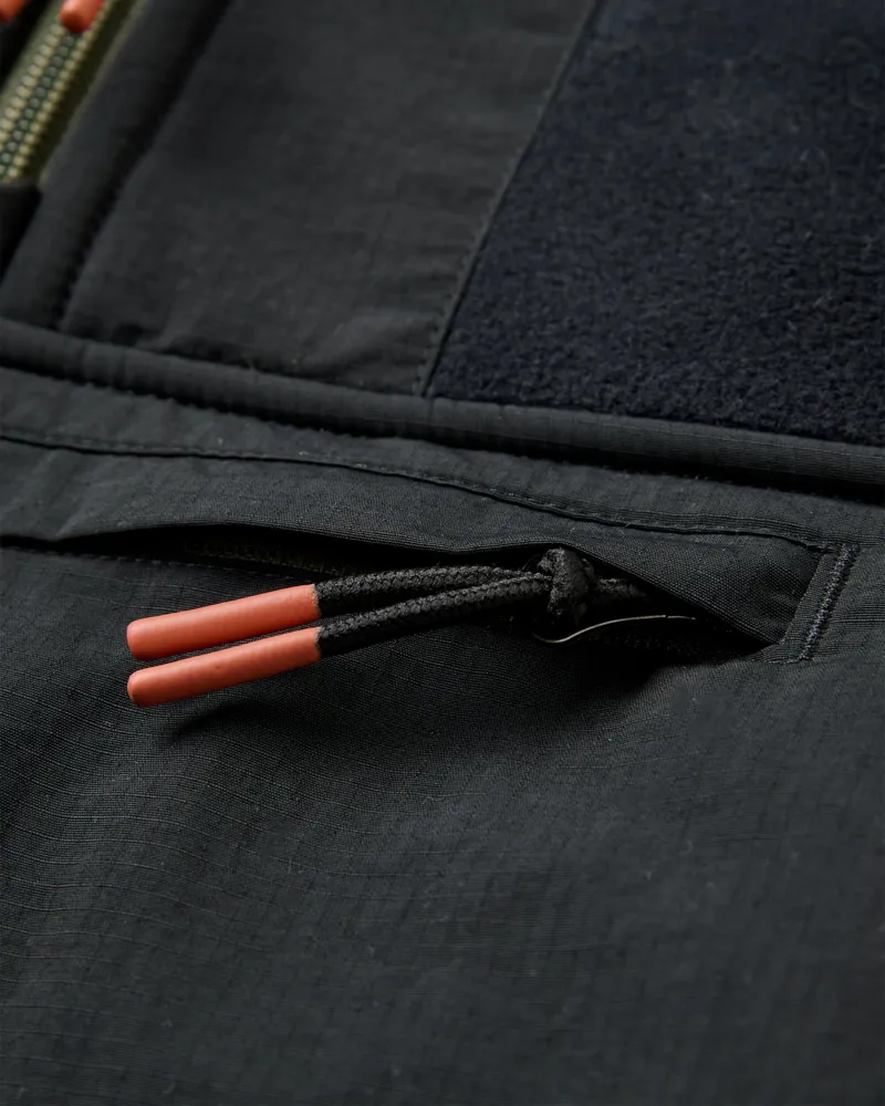 Passenger Men's Woodland 2.0 Hooded 1/2 Zip Recycled Polar Fleece in Black/Khaki-4