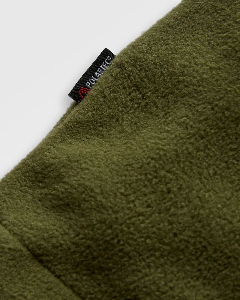 Passenger Men's Woodland 2.0 Hoodless 1/2 Zip Recycled Polar Fleece in Grey Marl/Khaki-6