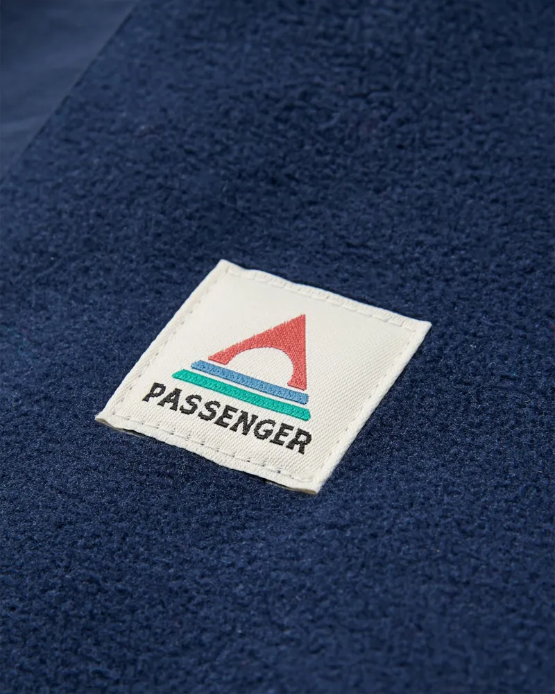 Passenger Men's Woodland 2.0 Hoodless 1/2 Zip Recycled Polar Fleece in Rich Navy/Dark Denim-2