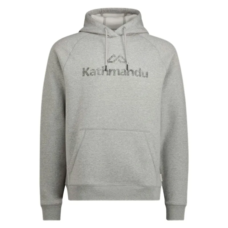 Kathmandu Men's Logo Brushed-Back Hoodie in Light Grey