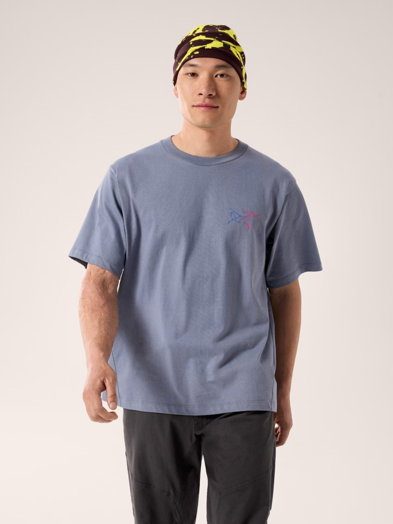 Arc'teryx Adult Men's Kragg Cotton Logo T-Shirt in Stratus/Multi-1