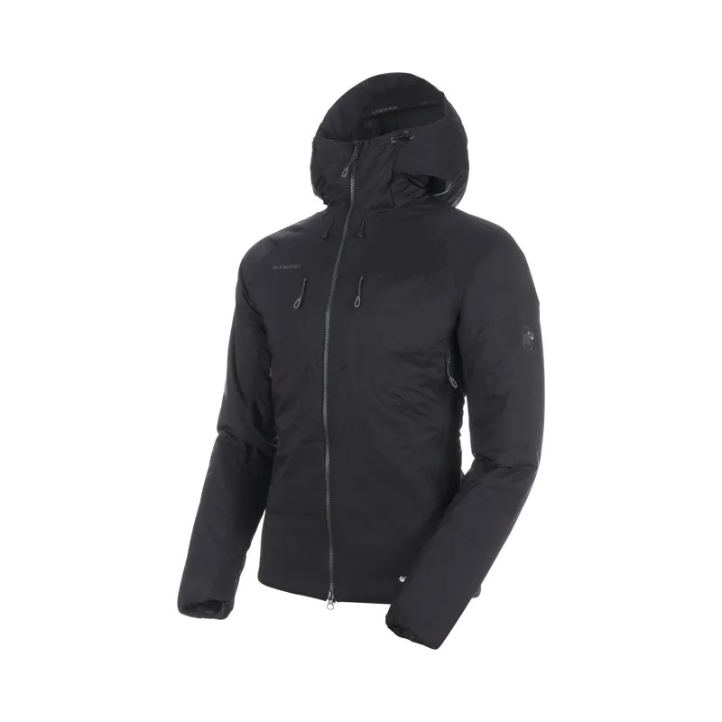 MAMMUT MENS RIME IN FLEX HOODED JACKET BLACK/PHANTOM