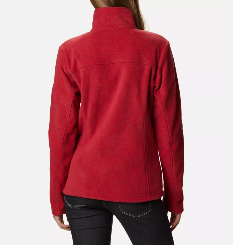 Columbia Fast Trek Printed Womens Spa in Marsala Fleece Jacket Red