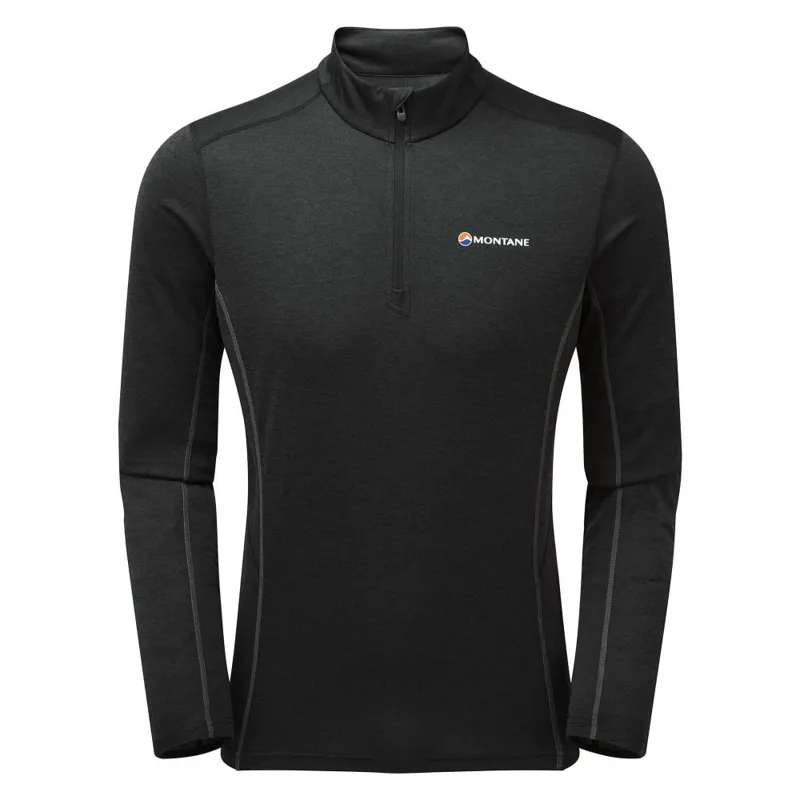 Montane Dart Zip-Neck T-Shirt in Black