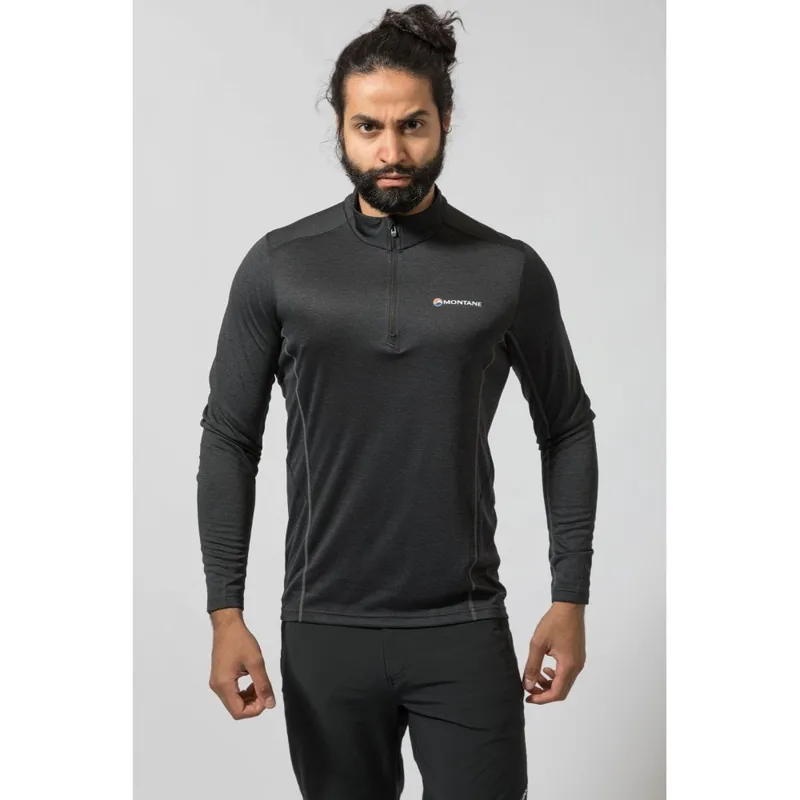 Montane Dart Zip-Neck T-Shirt in Black-1