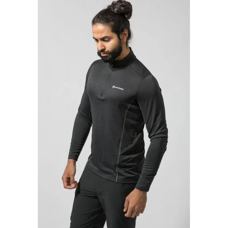 Montane Dart Zip-Neck T-Shirt in Black-2