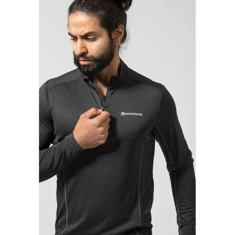 Montane Dart Zip-Neck T-Shirt in Black-3