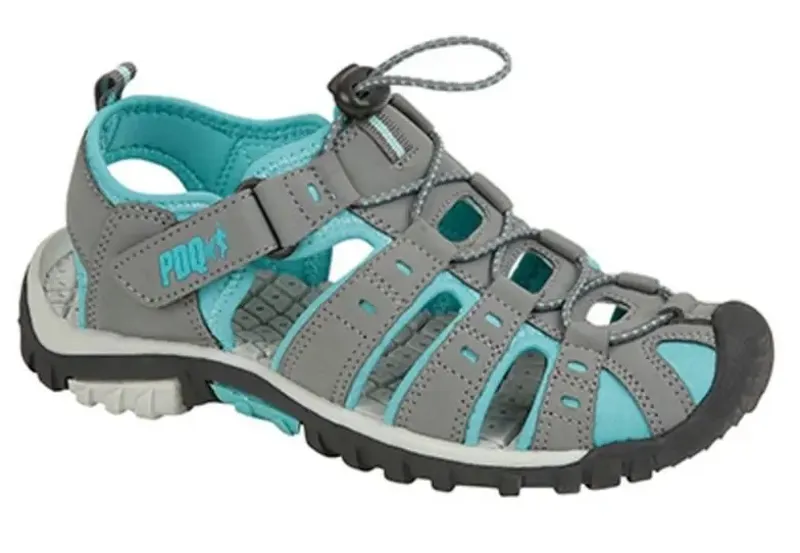 PDQ Womens Toggle Touch Fastening Sports Trail Sandals in Grey/Mint