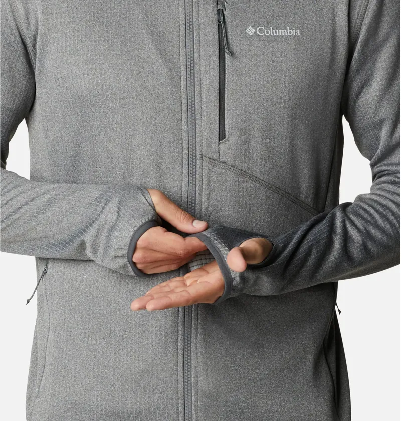 Columbia Park View Mens Full Zip Fleece Hoodie in City Grey Heather-2