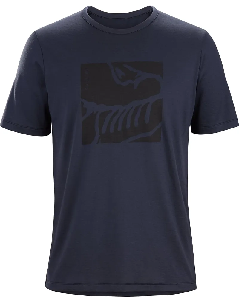 Arcteryx Skeletile SS Wool Mens T-Shirt in Black Sapphire