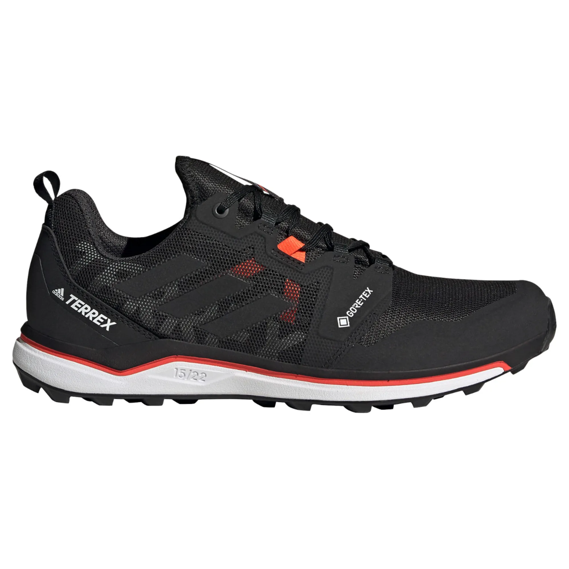 Adidas Terrex Agravic Gtx Mens Trail Running Shoes in Core Black/Solar Red Adidas Terrex Agravic Gtx Mens Trail Running Shoes in Core Black/Solar Red