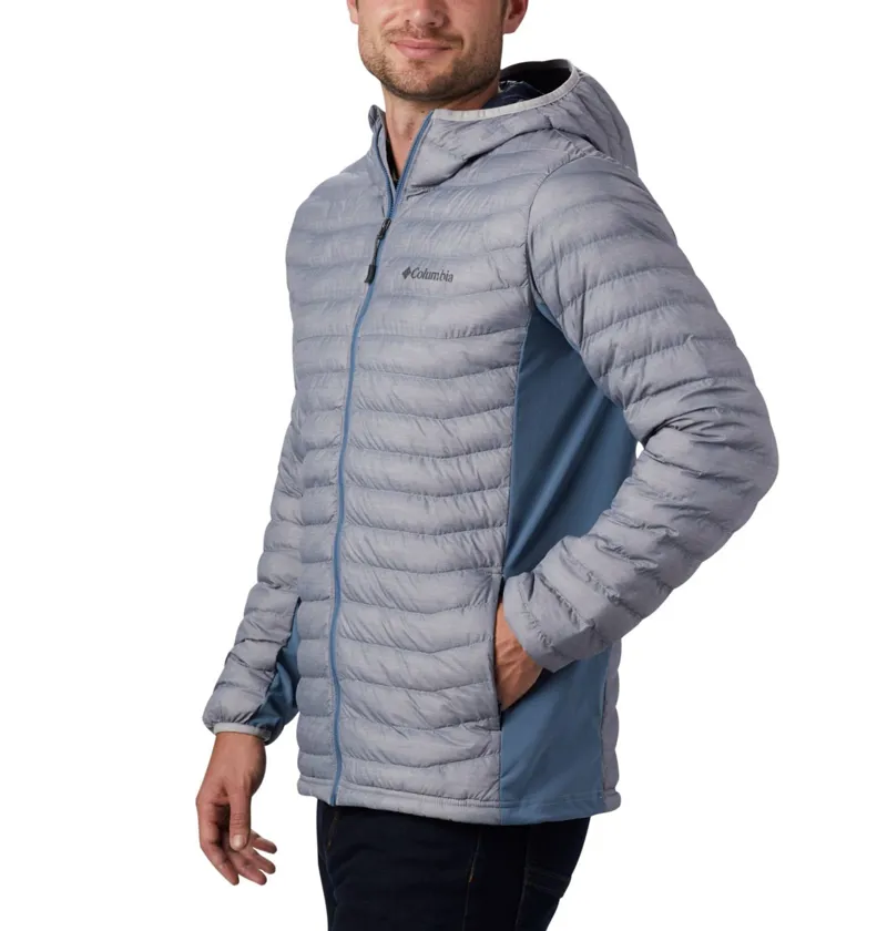 COLUMBIA MENS POWDER PASS HOODED JACKET COLUMBIA GREY HEATHER-1