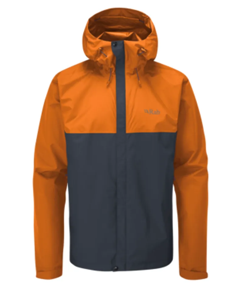 Rab Downpour Eco Jacket in Marmalade/Beluga