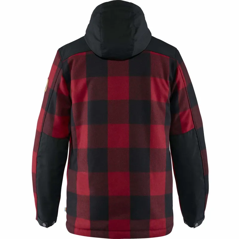 FJALLRAVEN MENS GREENLAND RE-WOOL JACKET RED BLACK-1