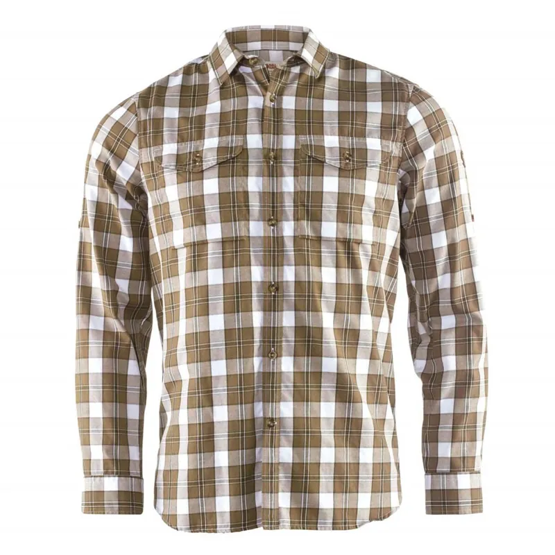 FJALLRAVEN MENS SINGI FLANNEL SHIRT DARK SAND