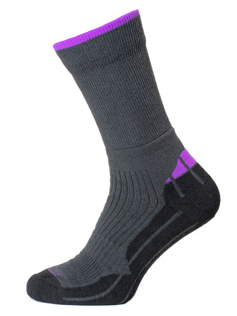 Horizon Performance Coolmax Hiker Womens Sock in Charcoal/Purple